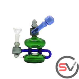 THREE TONE JUG SHAPED WATER PIPE GREEN 7inch